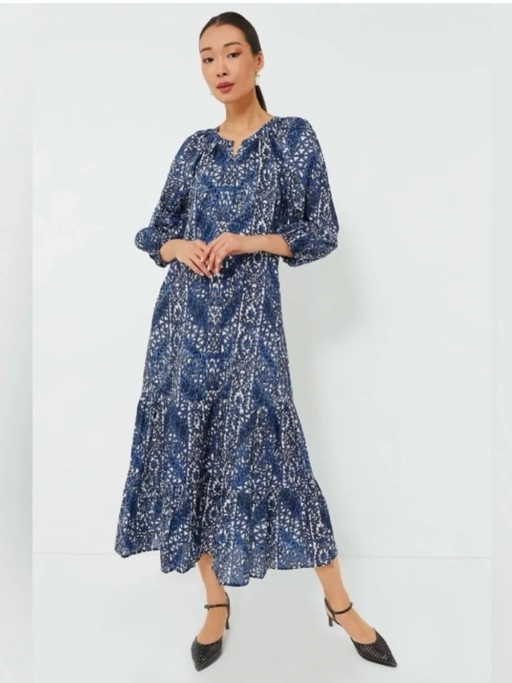 NWT Tuckernuck Montecitos Lyles Midnight Blue Floral Maxi Dress size XL - Picture 5 of 5